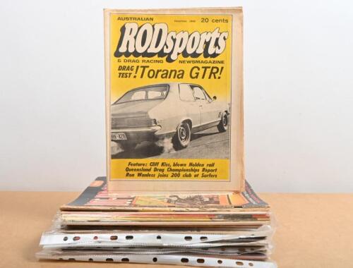 HOT RODS: A quantity of 1960's/1970's hot rod magazine publications including 'australian HOT ROD', 'HOT ROD', 'HOT-UP GUIDE', 'RODsports'