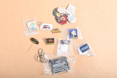 BADGES/PIN: A collection of badges/pin from various motor sport and club events. AUSTRALIAN RACING DRIVERS CLUB LTD fobs from years 1987 - 1992 & BENDIGO SWAP MEET badges