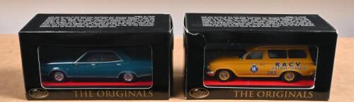 TRAX: Two 1:43 scale TRAX models. CENTENARY EDITION EJ Van in yellow with 'RACV' livery (TR53) & Leyland P76 Super in blue (TR42)