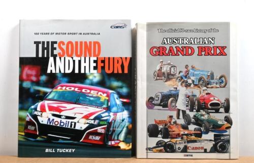 AUSTRALIAN RACING: Two hardcover books detailing Australian racing. 'The official 50-race history of the AUSTRALIAN GRAND PRIX', incorporating material from THE JOHN B.BLANDEN COLLECTION & 'THE SOUND AND THE FURY' by Bill Tuckey