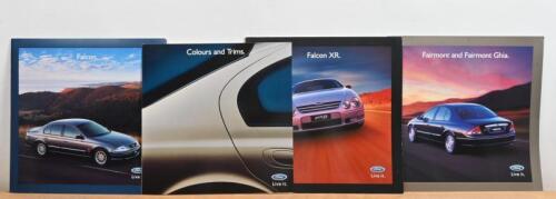 FORD: A collection of 2000 Ford Australia sales brochures for the AU Ford Falcon. 'Falcon', 'Falcon XR', 'Fairmont and Fairmont Ghia' brochures
