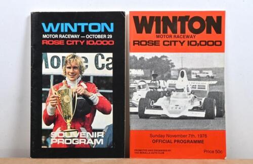 WINTON: Two 1970's WINTON MOTOR RACEWAY ROSE CITY 10,000 Official Programmes. 1978 Programme featuring James Hunt