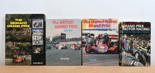 GRAND PRIX: Four hardcover books covering various Grand Prix's. British, Monaco & United States Grand Prix books