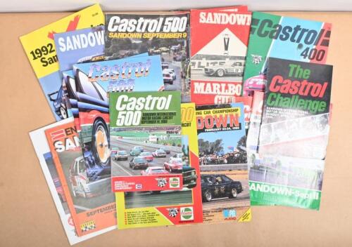 SANDOWN: A collection of Sandown Official Programmes from various A.T.C.C events. 'MARLBORO CUP', 'Castrol 400', 'Castrol 500'. Year range of 1972 to 1992