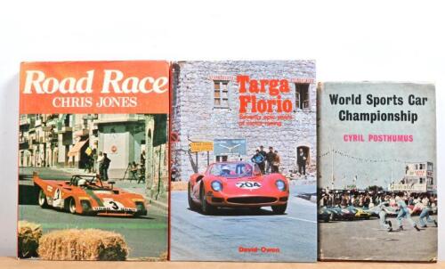 SPORTS CARS: Three hardcover books detailing sports car racing. First Edition copy of 'Targa Florio - Seventy epic years of motor racing' by David Owen