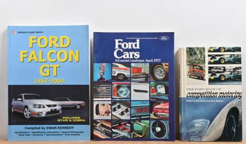 FORD: Three items of literature related to Ford. 'Ford Cars - All model catalogue April 1977', as produced by FORD MOTOR COMPANY OF AUSTRALIA LIMITED