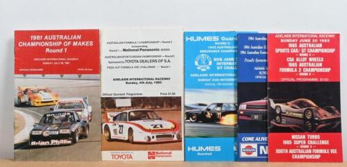 ADELAIDE INTERNATIONAL RACEWAY: A group of five 1980's Adelaide International Raceway Official Programmes covering various Australian motor sport events