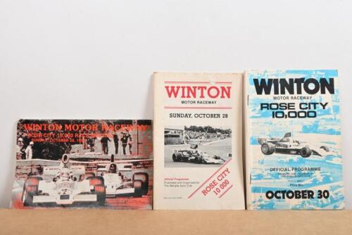 WINTON: Three 1970's/1980's 'WINTON MOTOR RACEWAY ROSE CITY 10 000' Official Programmes. As organised by The Benalla Auto Club