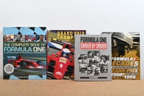 GRAND PRIX CHAMPIONS: Four hardcover books detailing Grand Prix champions. 'GRAND PRIX CHAMPIONS' by Alan Henry