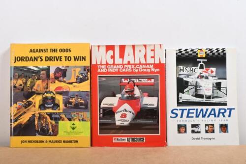 FORMULA 1 TEAMS: Three publications detailing Formula 1 teams. 'McLaren - THE GRAND PRIX CAN-AM AND INDY CARS' first edition hardcover book by Doug Nye