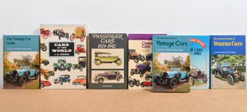 VINTAGE CARS: A collection of small format hardcover books detailing vintage cars. 'CARS OF THE WORLD' by J.D. Scheel