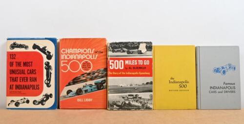 INDIANAPOLIS: A collection of period hardcover books detailing the Indianapolis 500. '132 OF THE MOST UNUSUAL CARS THAT EVER RAN AT INDIANAPOLIS' by Lyle Kenyon Engel