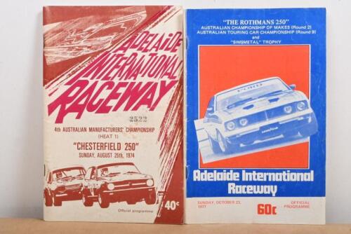 ADELAIDE INTERNATIONAL RACEWAY: Two 1970's Official Programmes from Adelaide International Raceway