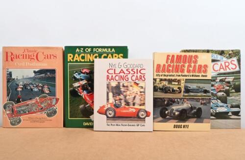 RACING CARS: A collection of hardcover books detailing racing cars. 'CLASSIC RACING CARS' by Doug Nye & Geoff Goddard