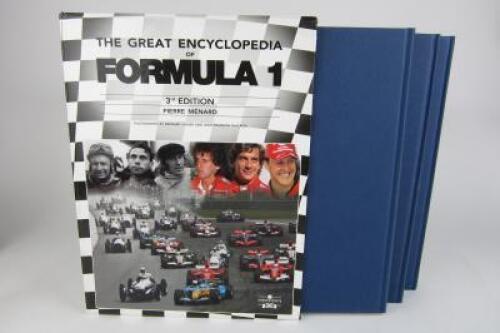 F1: Three volume edition of 'The Great Encyclopedia of Formula 1' by Pierre Menard.