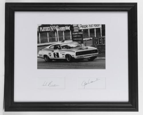 FORD: A black and white picture of the XC Ford Falcon of Colin Bond and Alan Hamilton. Picture hand signed by Colin Bond & Alan Hamilton