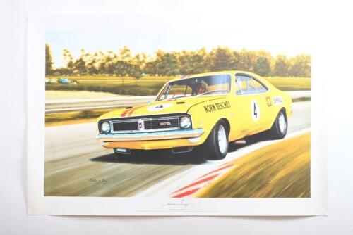 BEECHEY: A Limited Edition Martin de Lang print - "Thunder at the Farm" - depicting the HT Holden GTS Monaro of Norm Beechey
