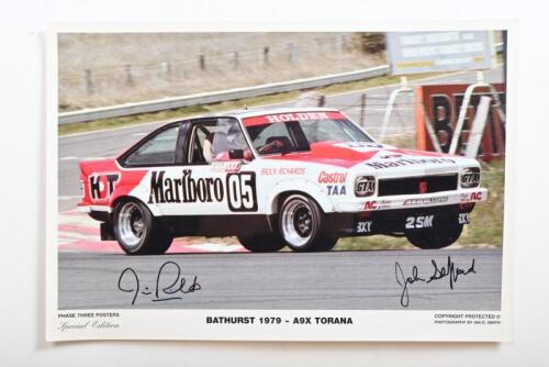 BATHURST: A Special Edition colour picture by PHASE THREE POSTERS featuring the A9X of Jim Richards and John Sheppard from Bathurst 1979. Jim Richards & John Sheppard signatures