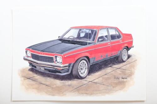 HOLDEN: A print after the original artwork depicting a LH Holden Torana SLR 5000
