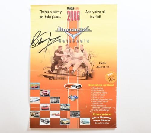 JANE: A 2006 UNIQUE CARS Muscle Cars nationals poster. Bob Jane signature