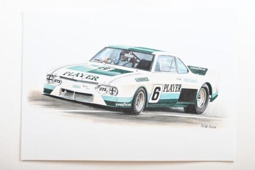 GARDNER: A high quality print after the original artwork featuring the Frank Gardner Chev Corvair Sports Sedan