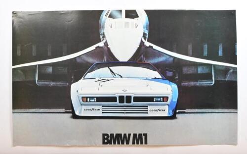 BMW: A superb original large BMW M1 poster, 83.5cm wide, 50.5cm high overall.