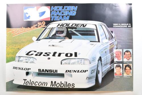 HRT: A large original HOLDEN RACING TEAM poster from Bathurst '89. Poster depicts the 1989 VL GROUP A COMMODORE SS as raced by the Castrol team of Win Percy, Larry Perkins, Neil Crompton, Steve Harrington