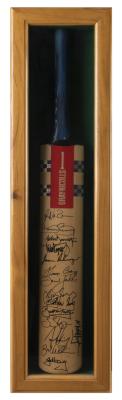 DEAN JONES: A framed autographed cricket bat, including the signature of Dean Jones