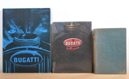 BUGATTI: Three hardcover books detailing the history of Bugatti. 'BUGATTI by Borgeson - the dynamics of mythology' by Griffith Borgeson