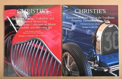 BUGATTI: Two CHRISTIE'S catalogues from 1997 featuring the sale of various cars and automobilia. Bugatti cars and Automobilia