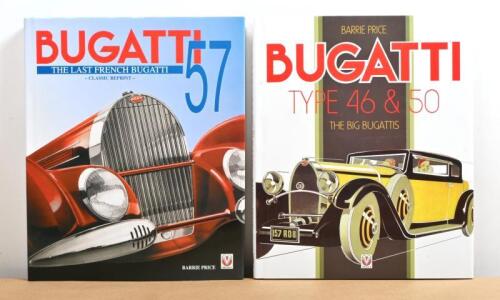BUGATTI: Two hardcover books by Barrie Price detailing various Bugatti models. 'BUGATTI 57 - THE LAST FRENCH BUGATTI' & 'TYPE 46 & 50 - THE BIG BUGATTIS'