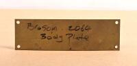 PORTER: A brass body plate - 'CARROSSERIE JOHN PORTER, Warrandyte, Victoria' - as was attached to Brescia Bugatti Chassis 2064 - 2