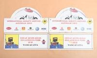 BUGATTI CLUB AUSTRALIA: A group of four BUGATTI CLUB AUSTRALIA event plate placards. 'INTERNATIONAL BUGATTI MEETING AUSTRALIA 2005' & 'GREAT AUSTRALIAN BUGATTI RUN XXIII WANGARATTA' event placards
