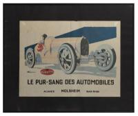 PUR-SANG: A framed and glazed print after the original - 'LE PUR-SANG DES AUTOMOBILES ALSACE, MOLSHEIM, BAS-RHIN' - as produced by Automobile Quarterly Magazine, Volume VI, Number 1967