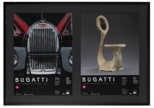 BUGATTI NGV: A large two poster picture featuring the Bugatti exhibition at the National Gallery of Victoria from 2009