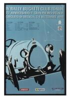 BUGATTI CLUB ITALIA: A 1996 'IV RALLY BUGATTI CLUB ITALIA 75th ANIVERSARIO 1ST GRAN PREMIO D'ITALIA' promotional poster