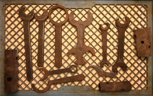 TOOLS: A collection of hand tools, some used on Lambda's, one embossed 'Lancia'
