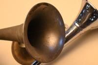 HORNS: Two trumpet horns, each 38cm long without bulb - 7