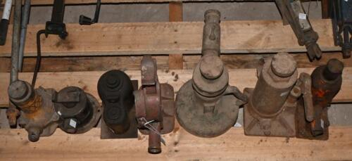 VEHICLE JACKS: A collection of seven vehicle jacks