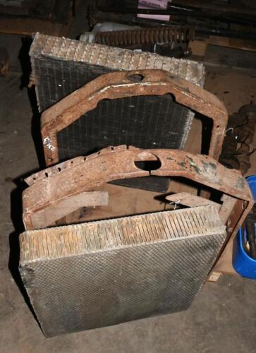 RADIATOR CORES: Two Lambda radiator cores with metal surrounds, one honeycomb