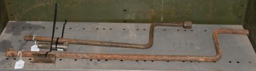 CRANK: Two crank handles, one 64cm long