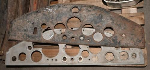 DASHBOARD PANEL: A pair Lambda dashboard panels one in alloy (damaged) and metal
