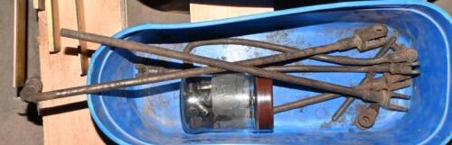 BRAKE RODS: A collection of brake rods with clevis pins to suit Lambda