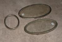 WINDOWS: Three oval window frames, two with glass - 3