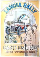 CASTLEMAINE: An advertising poster for the Castlemaine Lancia Rally, 18-20th October 1991, unframed, 100 x 69cm