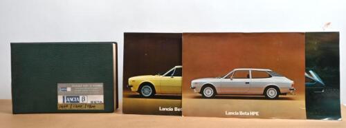 LANCIA BETA: Three Lancia Beta brochures and a spare parts catalogue