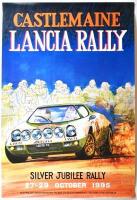 CASTLEMAINE: An advertising poster for the Castlemaine Lancia Rally, 27-29th October 1995, unframed, 68 x 47cm