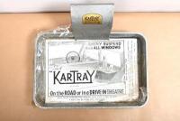 KARTRAY: A circa 1950s galvanised tin "Kartray", with attachment to suspend the tray from the car window, with original plastic wrap, 29cm wide, 20cm deep - 3