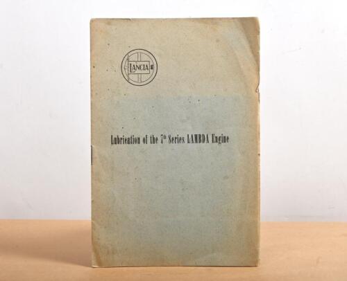 LUBE: An original lubrication guide for the 7 series Lambda, with nice fold out cutaway technical drawings