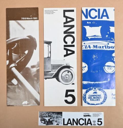 CASTLEMAINE: Three race programmes for the 5th, 6th and 7th Castlemaine Lancia Rallies